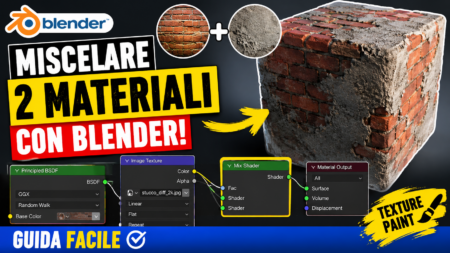 Blender Tutorial: Come Mischiare Due Materiali (Mattoni + Cemento) con Texture Paint e Maschere