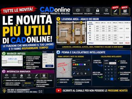 CADonline: TUTTE le NOVITÀ! Nuova Interfaccia, ABACO MURI, MARKER, PENNA e CALCOLATRICE