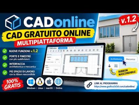 CADonline 1.2: il CAD GRATUITO ONLINE si aggiorna! Nuove porte, finestre e interfacce