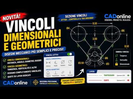 CADonline: VINCOLI DIMENSIONALI e GEOMETRICI per Disegni Meccanici PRECISI!