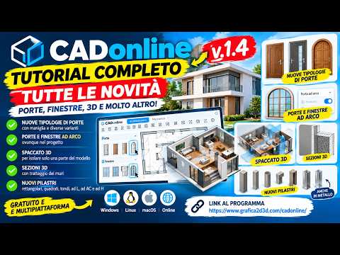 CADonline 1.4 : NUOVE PORTE, FINESTRE AD ARCO, SPACCATO 3D e NUOVI PILASTRI!