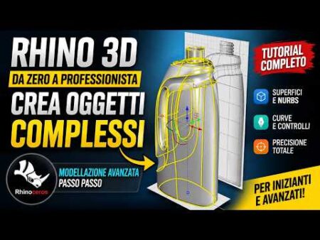 Rhino 3D Tutorial Completo | Modellazione NURBS di un Flacone Professionale Passo Passo
