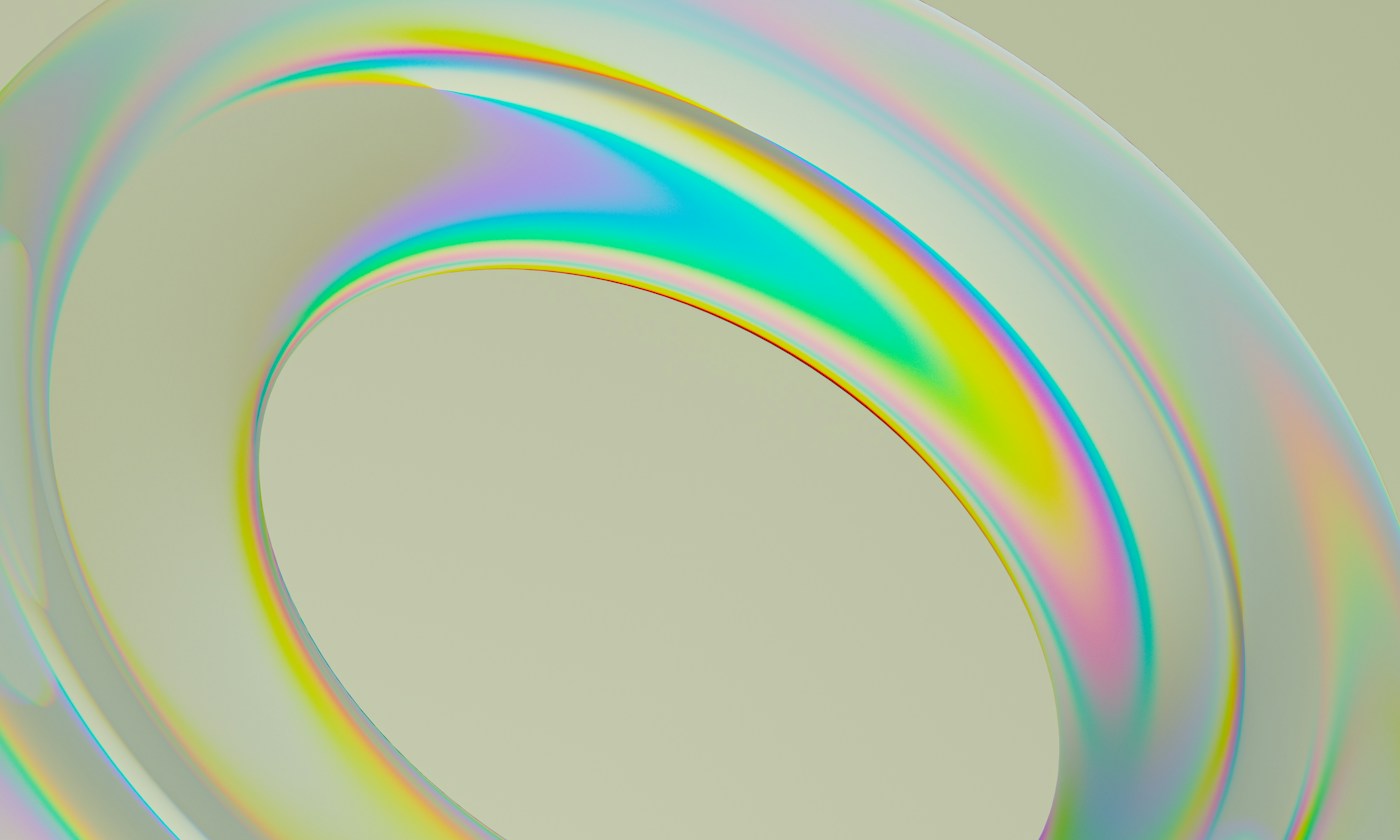 Forme astratte e superfici colorate per ispirazione alle estetiche 3D