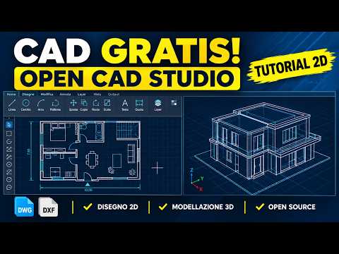 OPEN CAD STUDIO GRATIS: ALTERNATIVA AD AUTOCAD? Tutorial CAD 2D per Principianti