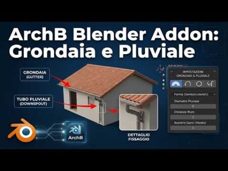 12 archB addons blender aggiornamento grondaia pluviale