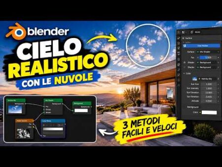 BLENDER: COME CREARE UN CIELO REALISTICO CON LE NUVOLE ☁️ | Nishita Sky + Shader Nodes