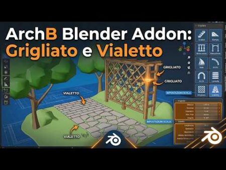 11 archB addons blender grigliato e vialetto